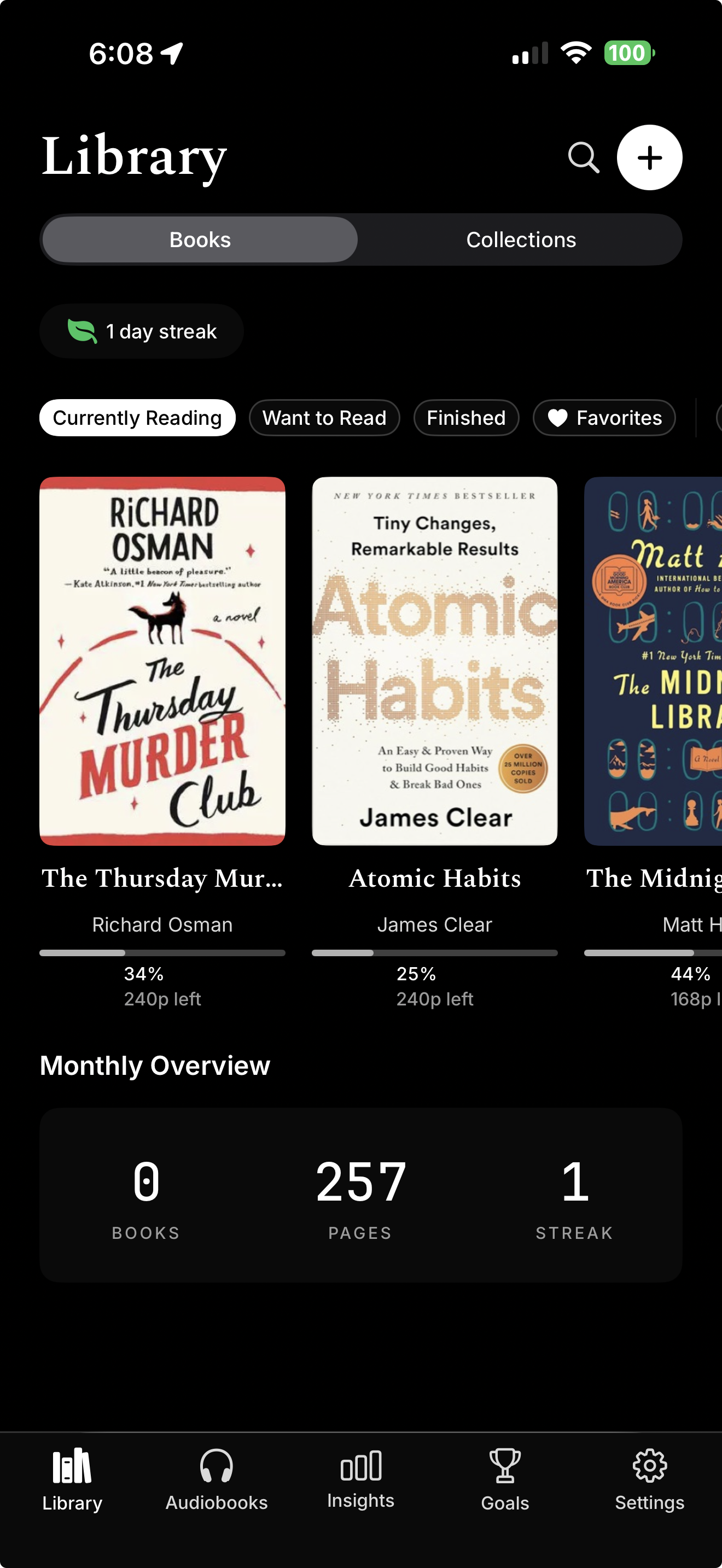 Leaf reading library view